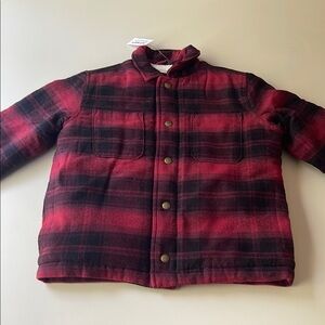 Old Navy Kids Flannel Plaid Sherpa Shacket Size 6 - 7